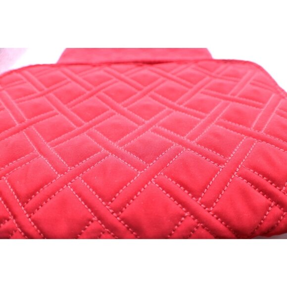 Vera Bradley Red Quilted Hanging Travel Organizer Cosmetic Toiletries Case 11x9" - Picture 7 of 13